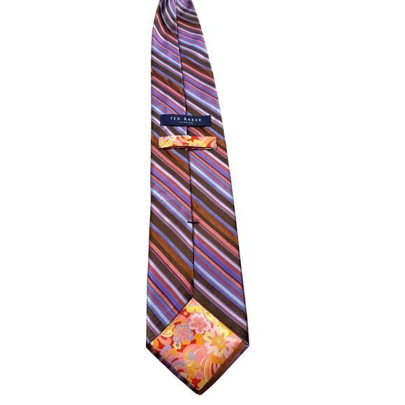 Ted Baker Striped Silk Tie - Picture 2 of 5
